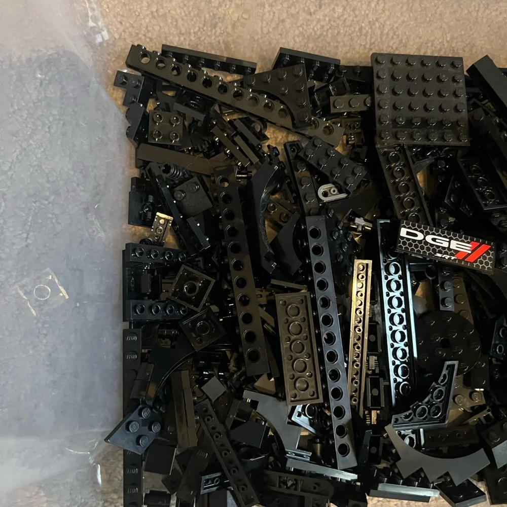 LEGO Small Black Accessories , Spare Parts And Small Brick Pieces. 14oz